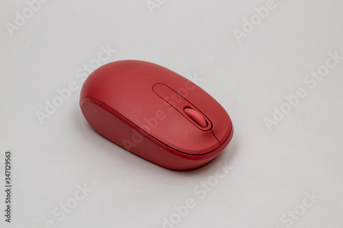 red mouse on a white background