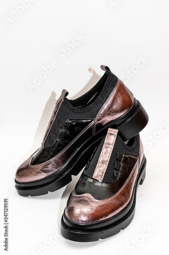 pair of classic shoes close up 