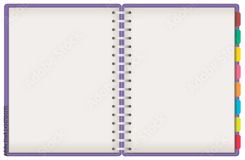 Blank open notebook double page