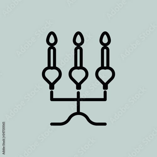candle outline icon for web and mobile app on white background, vector symbol