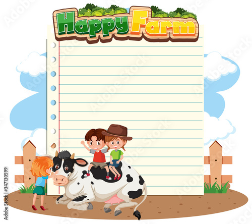Border frame template with gardening theme background