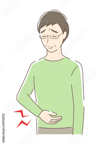 お腹が痛い男性