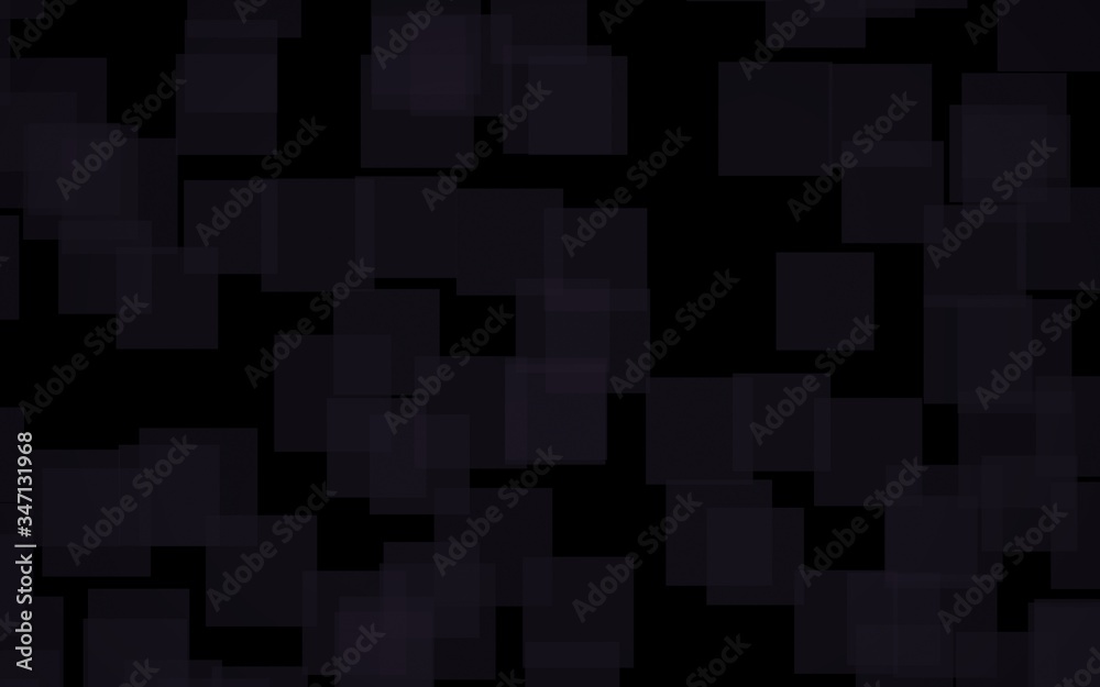 Black abstract background. Backdrop with grey squares. 3D illustration