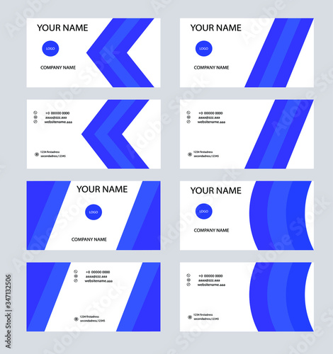 Creative business card templates. Blue, and cyan colors.