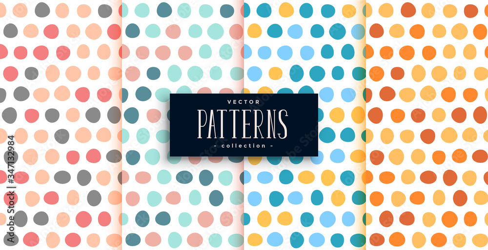 big dots circles pattern set of four