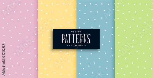 cute polka dots small patterns set in pastel colors