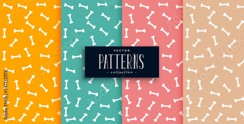bones pattern in four colors set desgin