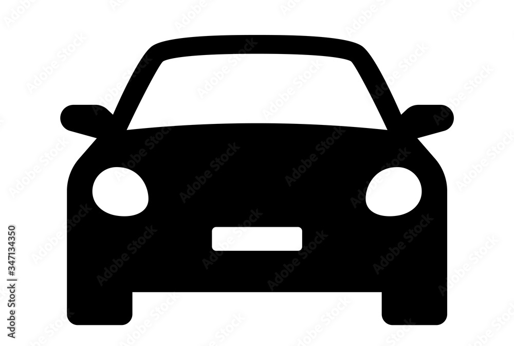 Fototapeta Car icon. Auto vehicle isolated. Transport icons. Automobile silhouette front view. Sedan car, vehicle or automobile symbol on white background - stock vector.