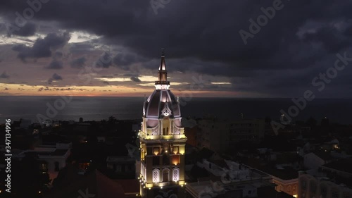 Aerial Drone footage from the coast of Cartagena