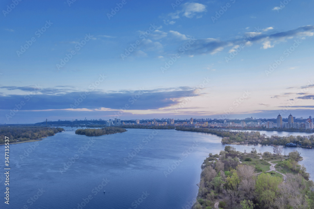 aerial city view. Kiev, Ukraine. drone shot