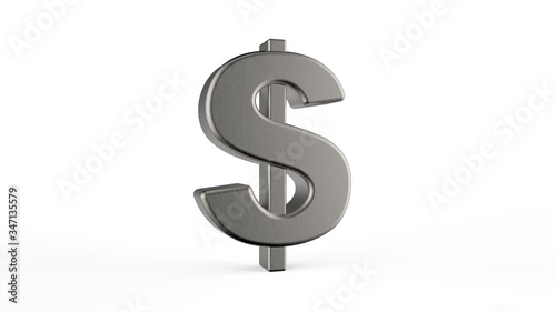 3d metallic dollar sign