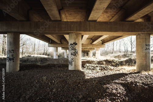 Cement bridge under the road