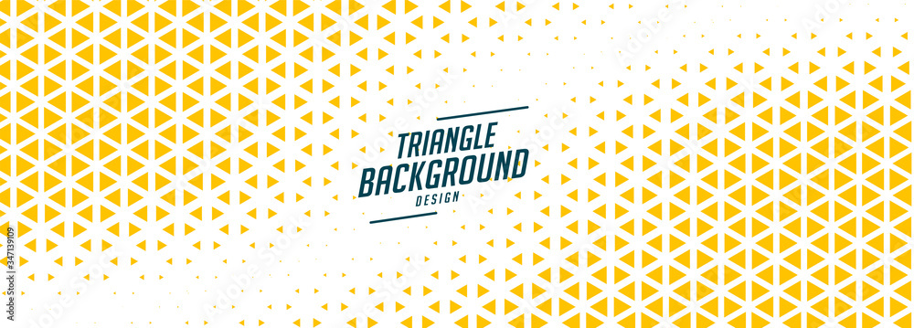 triangle halftone banner with yellow and white shades