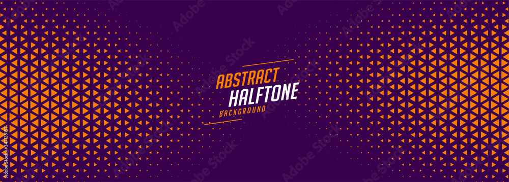 abstract purple and orange halftone banner design