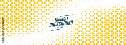 triangle halftone banner with yellow and white shades
