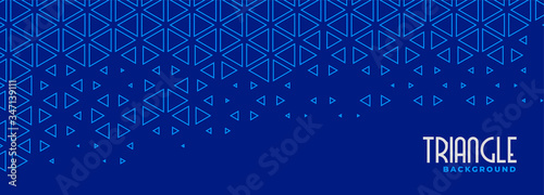 abstract blue triangle line pattern banner design