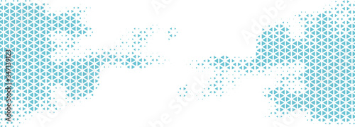 abstract white and blue triangle halftone pattern banner