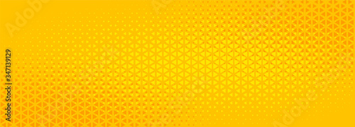 bright yellow triangle halftone abstract banner design