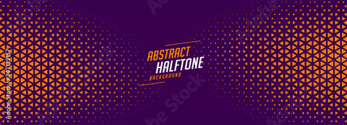 abstract purple and orange halftone banner design
