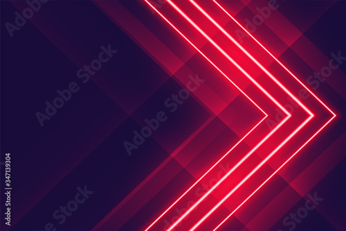 red neon glowing lights arrow style background