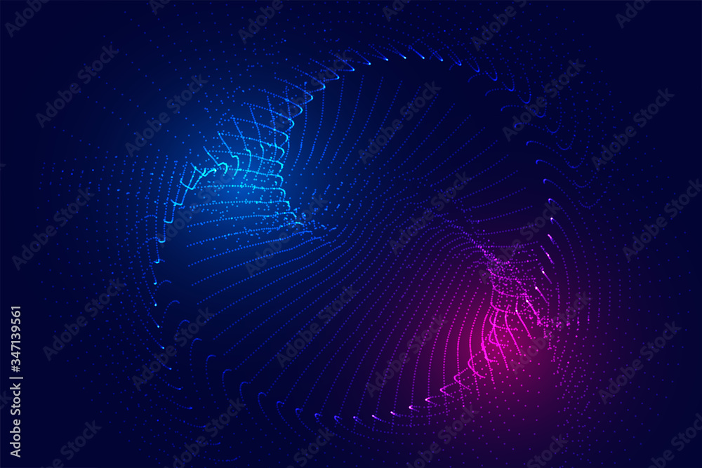Fototapeta premium dynamic digital particles background with glowing lights