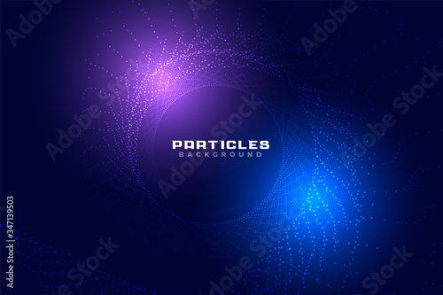 glowing abstract technology style particles background design