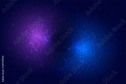 abstract futuristic background with blue and purple particles