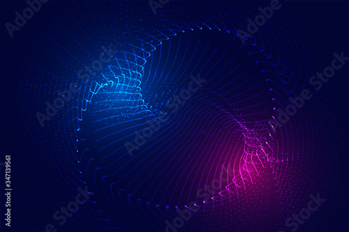 dynamic digital particles background with glowing lights