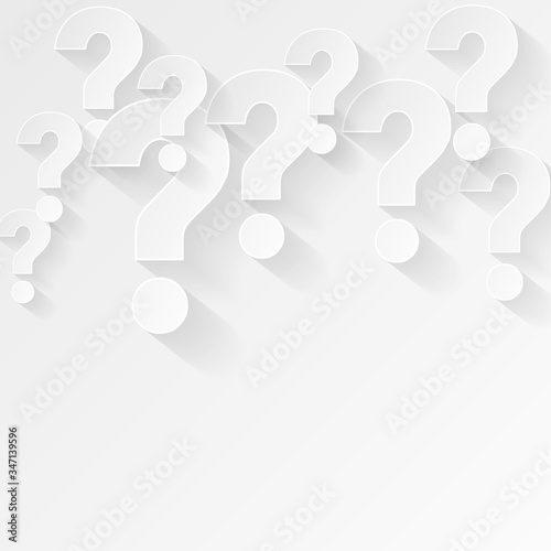 white question mark background in minimal style
