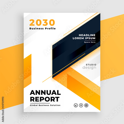 yellow business flyer annual report template design