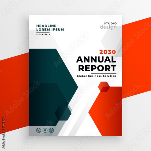 red business template annual report flyer design