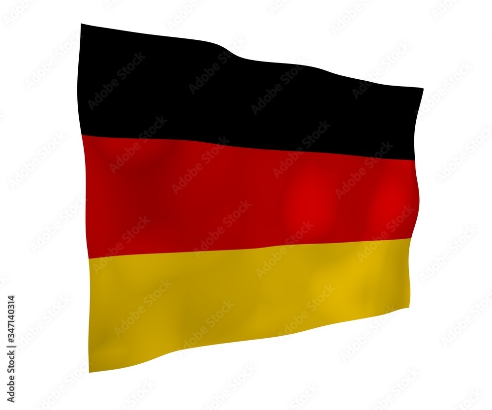 Flag of Germany. Wide format 3D illustration. State symbol of the Federal Republic of Germany. 3D rendering Flag of Germany. Wide format 3D illustration. State symbol of the Federal Republic of Germany. 3D rendering