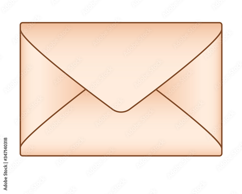 The envelope. A closed envelope of aged yellowish paper - vector full color picture. The envelope. A closed envelope of aged yellowish paper - vector full color picture.
