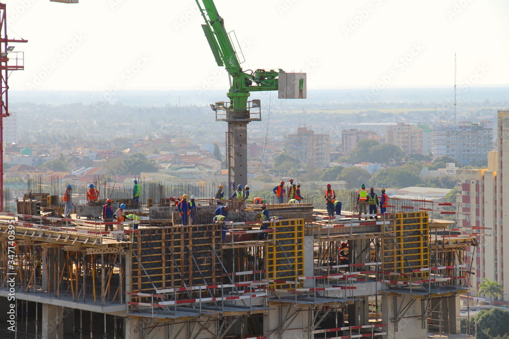Baustelle in Maputo, Mosambik