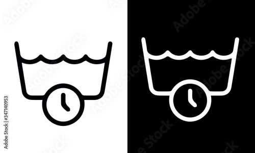  laundry icons vector design  black and white 