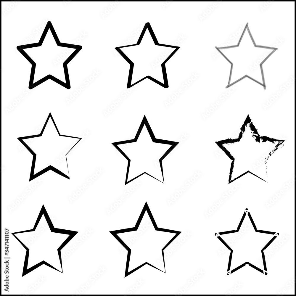 Vector stars are black and white. Vector stars are black and white.