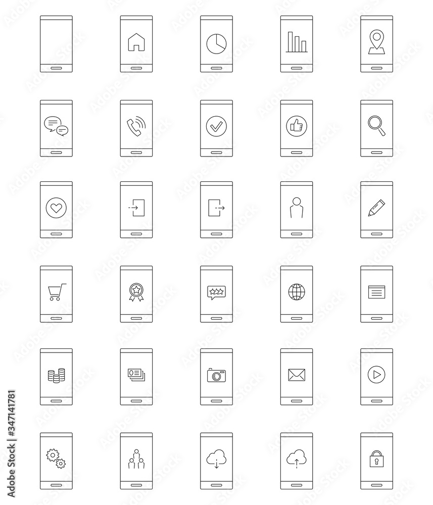 スマートフォンのアイコン セット スマートフォンのアイコン セット