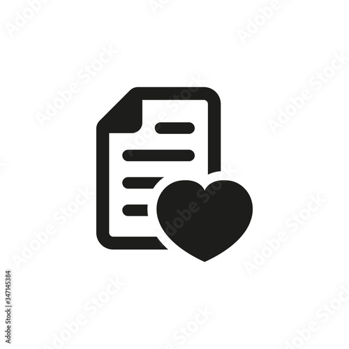 Wish list icon on white background.