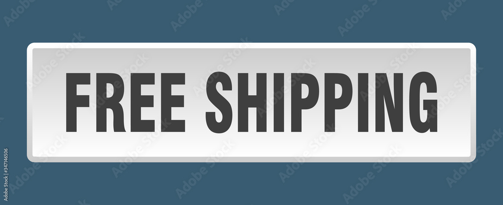 free shipping button. free shipping square white push button free shipping button. free shipping square white push button