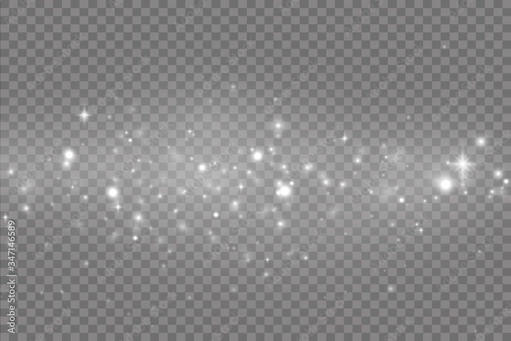 The dust sparks and golden stars shine with special light. Vector sparkles on a transparent background The dust sparks and golden stars shine with special light. Vector sparkles on a transparent background