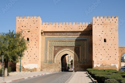Bab el Khemis gate, entrance to the medina - old city of Meknes.