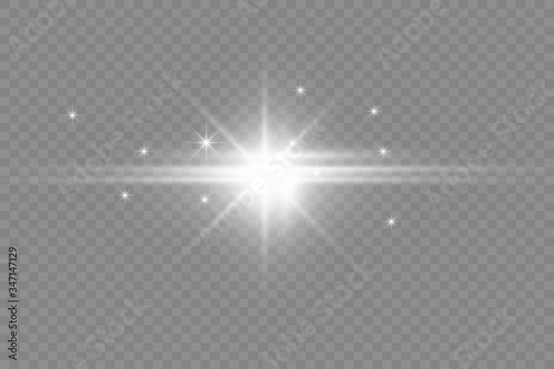 Laser beams, horizontal light rays.Beautiful light flares. Glowing streaks on dark background. Luminous abstract sparkling lined background.