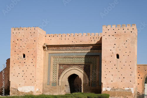 Bab el Khemis gate, entrance to the old city of Meknes.