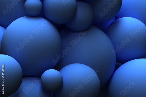 blue balls of different sizes as background and texture. 