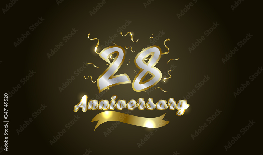 Anniversary celebration background. with the 28th number in gold and with the words golden anniversary celebration. Anniversary celebration background. with the 28th number in gold and with the words golden anniversary celebration.