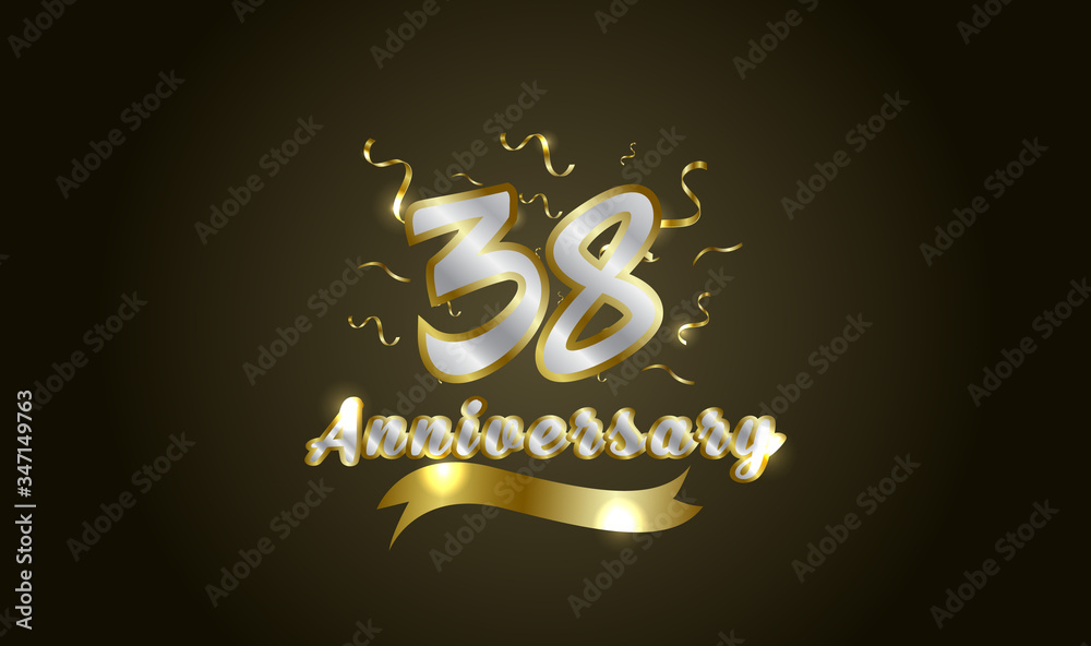 Anniversary celebration background. with the 38th number in gold and ...