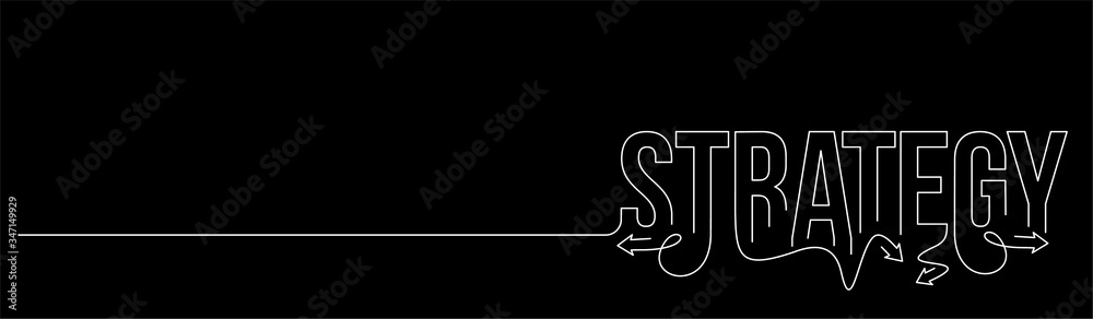 Strategy Calligraphic line art Text shopping poster vector illustration Design. Strategy Calligraphic line art Text shopping poster vector illustration Design.