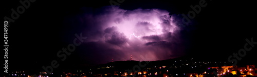 photo orage et éclair de nuit
