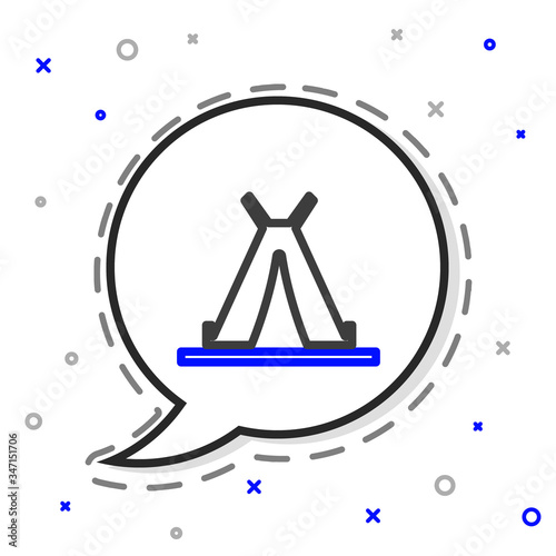 Line Traditional indian teepee or wigwam icon isolated on white background. Indian tent. Colorful outline concept. Vector Illustration