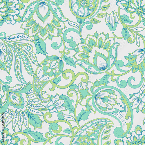 paisley seamless pattern. damask vector background